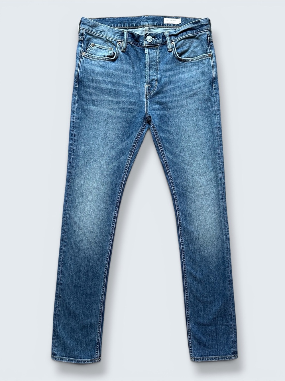 AllSaints Ione Cigarette Mens Slim Jeans Size 32 Medium Wash